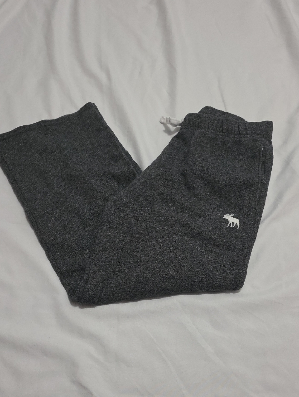 Kids Charcoal Gray Sweatpants with Moose Logo - Abercrombie & Fitch Style